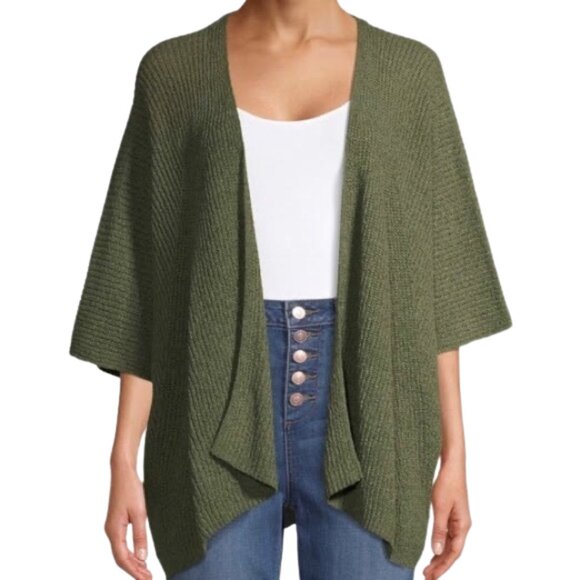 3/$30 Knit Open Cardigan, Green - Picture 2 of 9